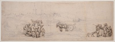 Dune Scene with Peasant Figures by Willem van de Velde