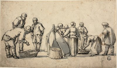 A Dutch Fishmarket by Willem van de Velde I