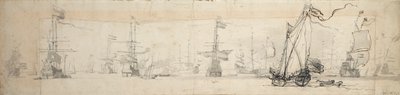 A states yacht under sail and ships at anchor, c.1665 by Willem van de Velde the Younger