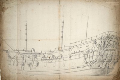 Portrait of an English Two-Decker by Willem van de Velde the Younger
