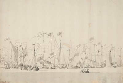 River Pageant on the Y at Amsterdam in Honour of the Prince of Orange by Willem van de Velde the Younger