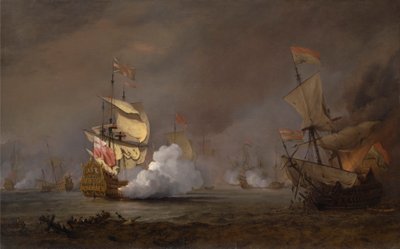 Sea Battle of the Anglo-Dutch Wars by Willem van de Velde the Younger