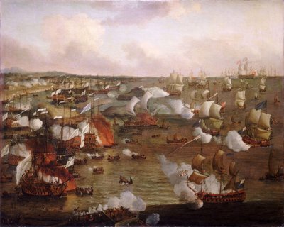 The Burning of French Ships at the Battle of La Hogue, 23 May 1692 by Willem van de Velde the Younger