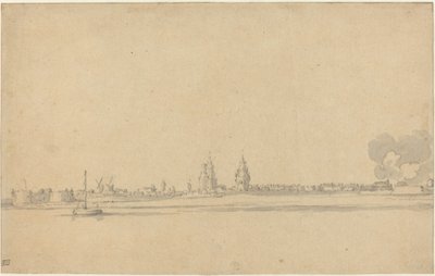 View of a Dutch Town (Delft?) by Willem van de Velde the Younger