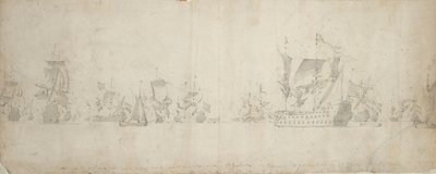 Dutch fleet after the council-of-war, 8-18 August 1665 by Willem van de the Elder Velde