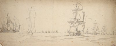 Dutch Ships Running Down Towards the Main Fleet, May? 1672, c.1672 by Willem van de the Elder Velde