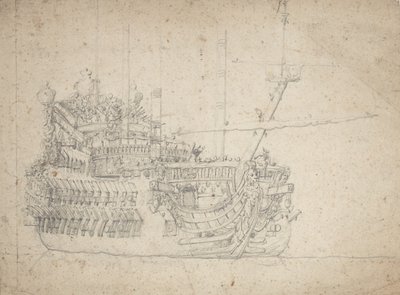 Portrait of a French two-decker by Willem van de the Elder Velde