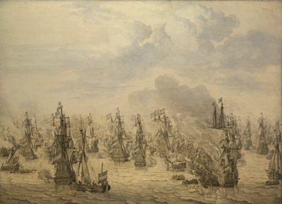 The Battle of Scheveningen by Willem van de the Elder Velde