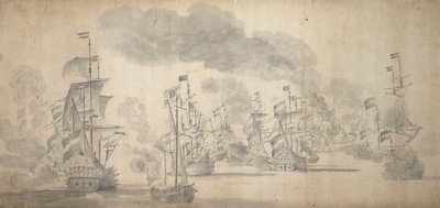 The Battle of Solebay, 28 May-7 June 1672 by Willem van de the Elder Velde