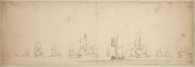 The Dutch Fleet Before the Battle of Lowestoft, May-June 1665 by Willem van de the Elder Velde