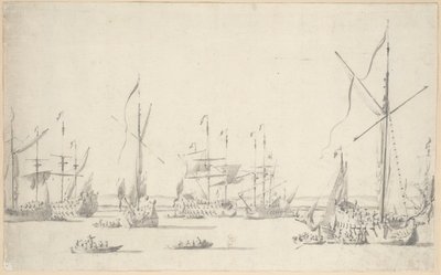The Yachts and Ships at Anchor near Sheerness, c.1677 by Willem van de the Elder Velde
