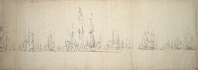 The day before the battle of Lowestoft, 2-12 June 1665 by Willem van de the Elder Velde