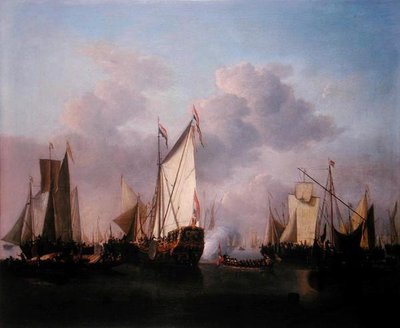 A States Yacht and Other Vessels in a Very Light Air, c.1655 by Willem van de Velde the Younger