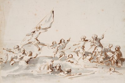 A Fight in Boats by Willem van de Velde the Younger