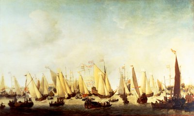 Embarkation of Charles II Stuart at Scheveningen by Willem van de Velde the Younger