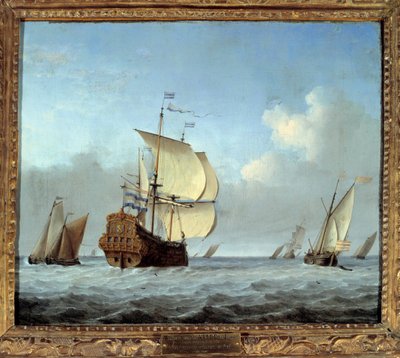 Navy with Flagship by Willem van de Velde the Younger