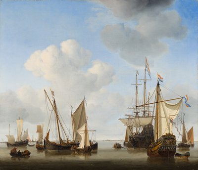 Ships in the Roads by Willem van de Velde the Younger