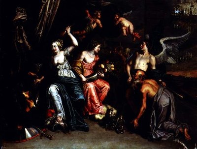 Agriculture Accompanied by Fame Worshipping Ceres as a Harpy is Trampled Underfoot and Minerva Overcomes Mars by Willem van the Elder Herp