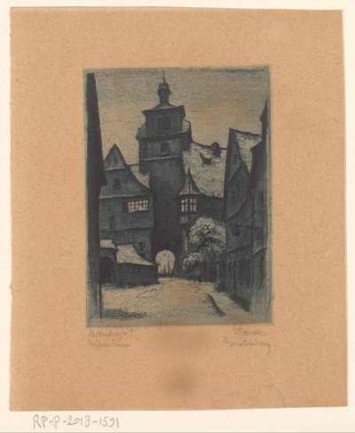 View of the Weisserturm in Rothenburg ob der Tauber (Rothenburg o. T. Weisserturm) by Willi Foerster (signed by artist)