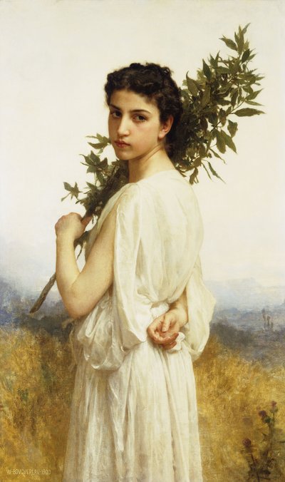 A Nymph Holding a Laurel Branch, 1900 by William Adolphe Bouguereau
