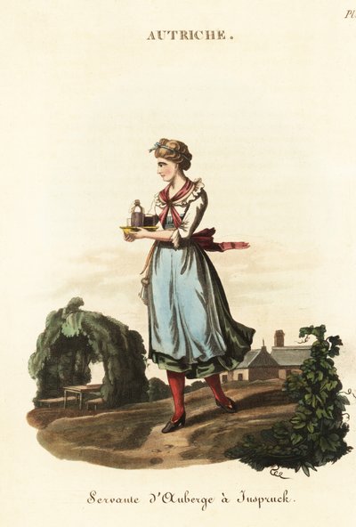 Austrian waitress at an inn in Innsbruck, Tyrol by William (after) Alexander