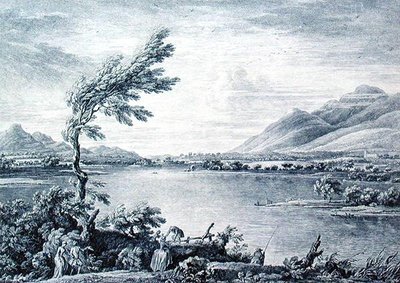 A View of Derwentwater from Vicars Island towards Skiddaw, engraved by Chatelin and Grignion by William (after) Bellers