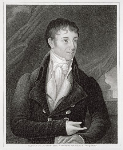 Portrait of Charles Brockden Brown (1771-1810), engraved by John B. Forrest (1814-70) by William (after) Dunlap