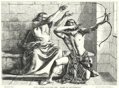 King Joash shooting the Arrow of Deliverance (engraving) by William (after) Dyce