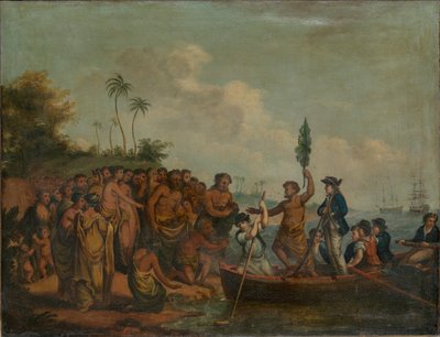 Landing of Captain Cook at Middleburg, Friendly Islands by William (after) Hodges