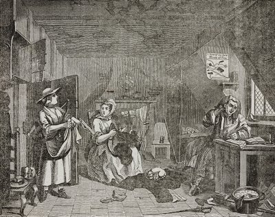 Afflicted poet, after painting by William Hogarth by William (after) Hogarth