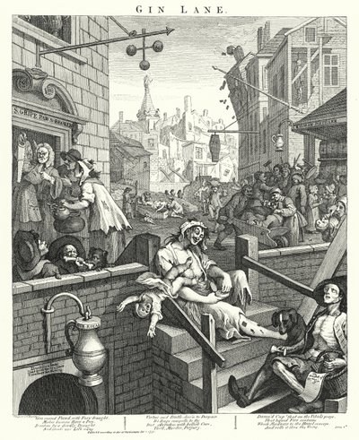 Gin Lane by William (after) Hogarth