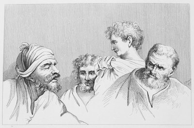 Heads from the Cartoons at Hampton Court by William (after) Hogarth