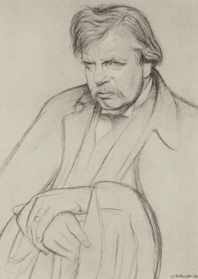 G K Chesterton by William (after) Rothenstein