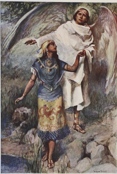 The old gods vanquished, a princess of ancient Mexico is shown the coming of a new faith, from 