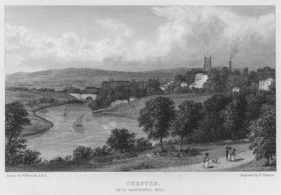 Chester, from Barrelwell Hill (engraving) by William (after) Westall
