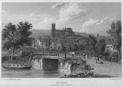 Hythe, from the Canal Bridge (engraving) by William (after) Westall