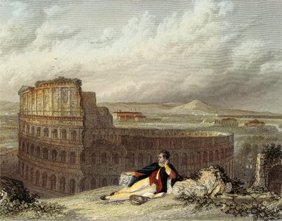 Lord Byron Contemplating the Colosseum by William (after) Westall