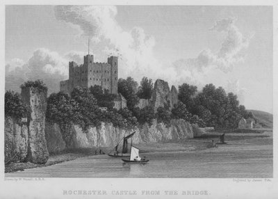Rochester Castle, from the Bridge by William (after) Westall