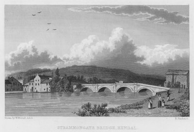 Strammongate Bridge, Kendal by William (after) Westall