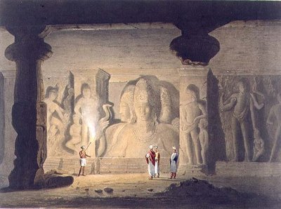 The Great Triad in the Cave Temple of Elephanta, near Bombay, in 1803, from Volume II of 