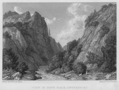 View in Dove Dale, Derbyshire by William (after) Westall