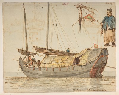 The Junks We Sailed in from Sin-chung, from an Album of 372 Drawings of Landscapes, Coastlines, Costumes and Everyday Life by William Alexander