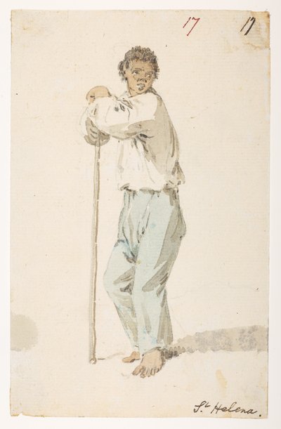 Inhabitants of St. Helena, from an Album of 372 drawings of landscapes, coastlines, costumes and everyday life made during Lord Macartney