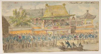 Theatre at Tien sin, from an Album of 372 drawings of landscapes, coastlines, costumes and everyday life made during Lord Macartney