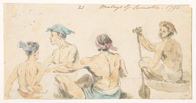 Malays of Sumatra, 1794, from an Album of 372 drawings of landscapes, coastlines, costumes and everyday life made during Lord Macartney