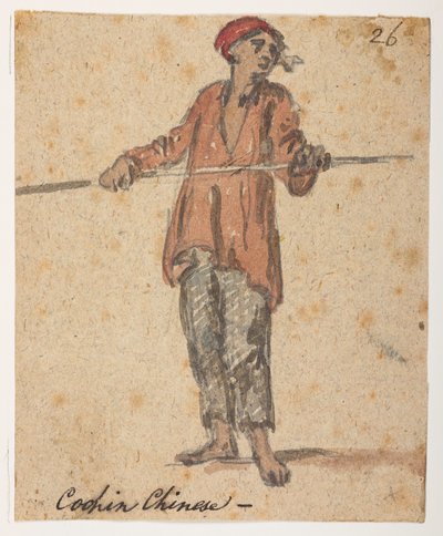 Cochin Chinese, from an Album of 372 drawings of landscapes, coastlines, costumes and everyday life made during Lord Macartney