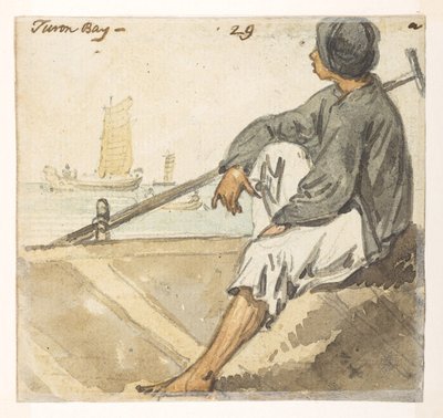 Boatman of Turon Bay, from an Album of 372 Drawings of Landscapes, Coastlines, Costumes and Everyday Life by William Alexander