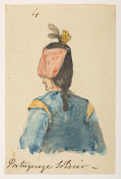 Portugueze Soldier, from an Album of 372 drawings of landscapes, coastlines, costumes and everyday life made during Lord Macartney