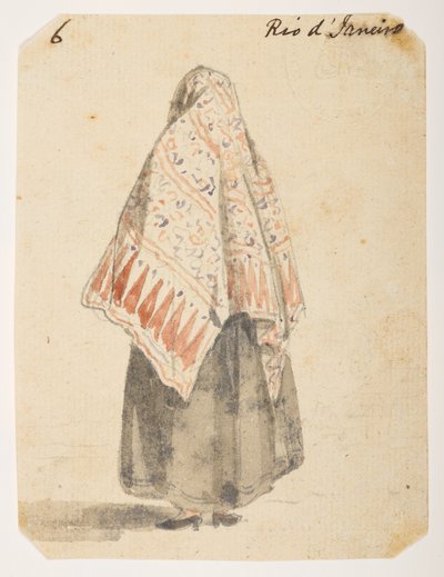 Woman at Rio de Janeiro, from an Album of 372 drawings of landscapes, coastlines, costumes and everyday life made during Lord Macartney