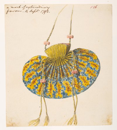 A mark of extraordinary favour, silk purse given to George Thomas Staunton from Emperor Kien Lung, from an Album of 372 drawings of landscapes, coastlines, costumes and everyday life made during Lord Macartney
